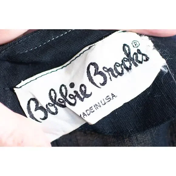 Vintage 60s Black Rayon Blend Mini Dress, Classic A-Line Retro Rockabilly, Small - Picture 7 of 13